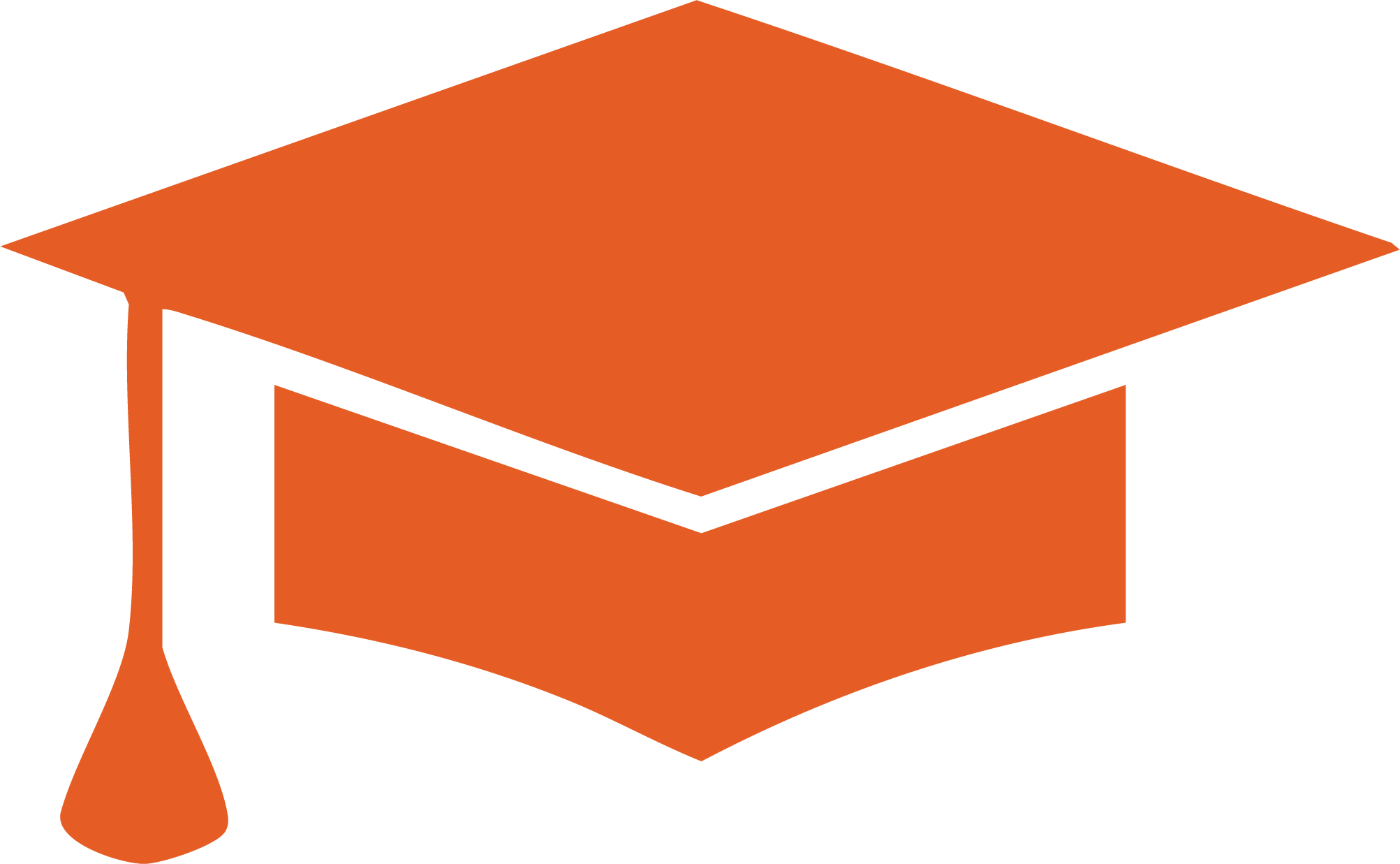 A orange graduation hat clip art.